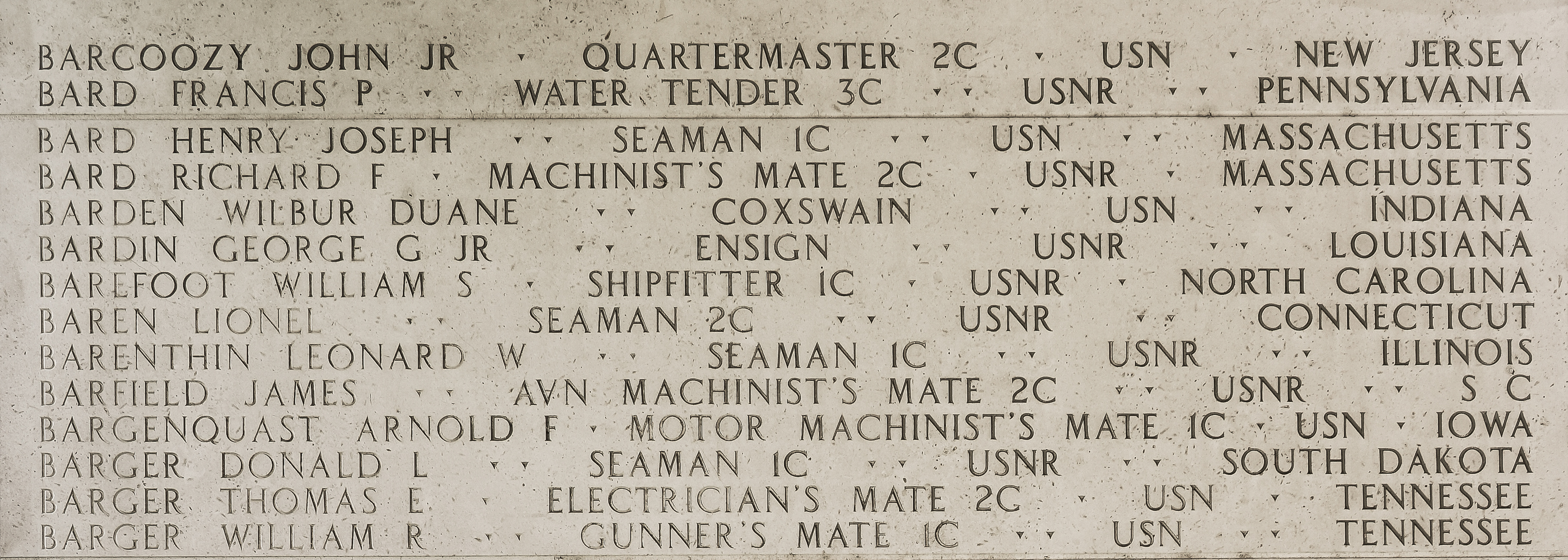 William S. Barefoot, Shipfitter First Class